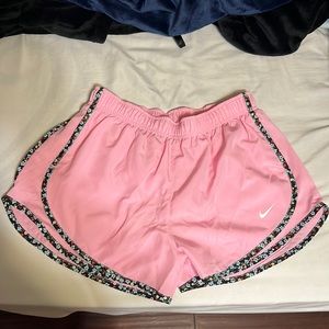 Pink floral Nike shorts